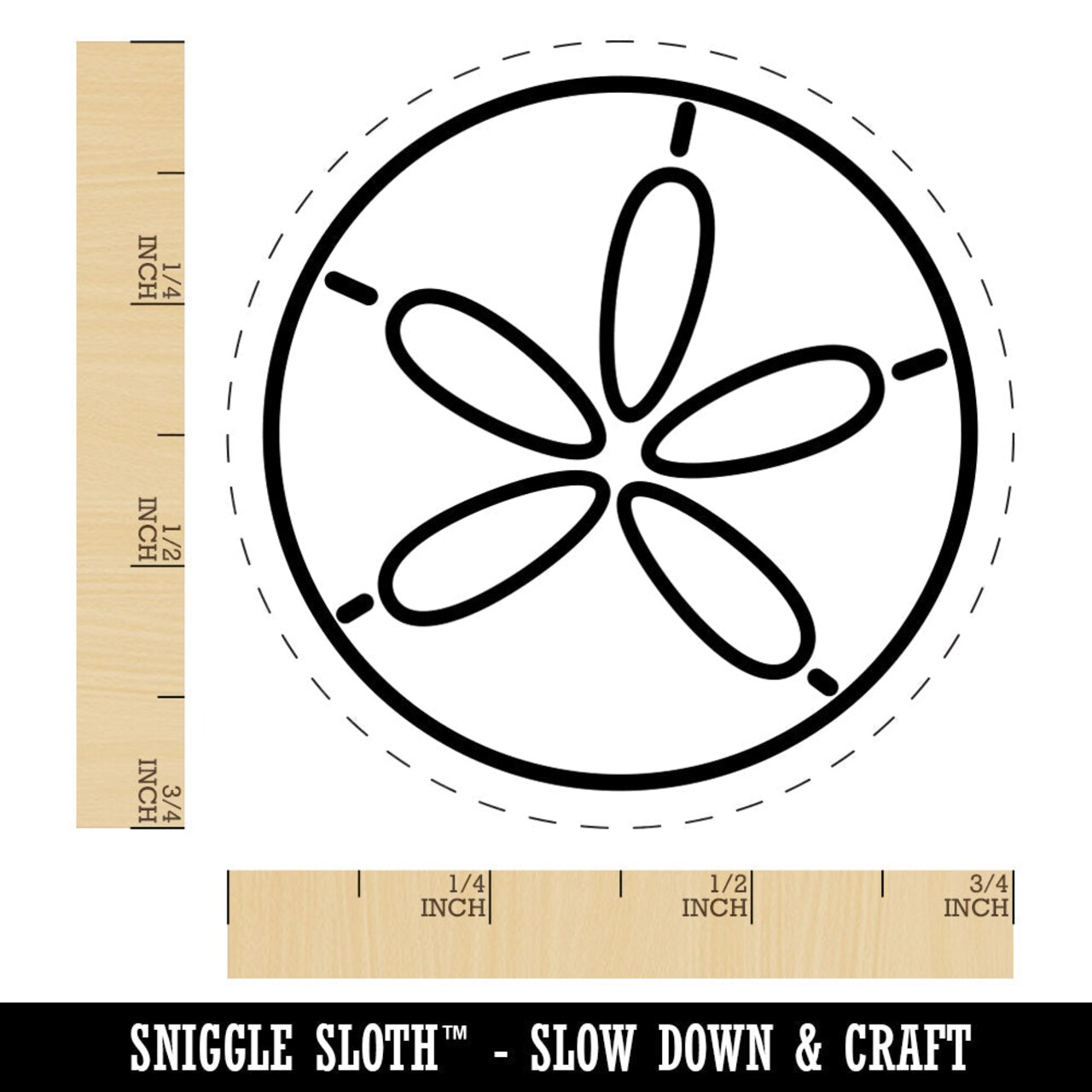 Sand Dollar Sea Urchin Ocean Beach Outline Rubber Stamp for Stamping Crafting Planners